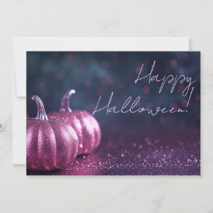 Carte de voeux parties scintillant Citrouilles Hal
