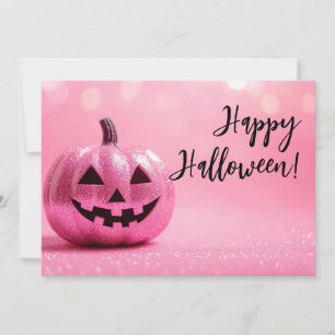 Carte de voeux parties scintillant Citrouilles Hal