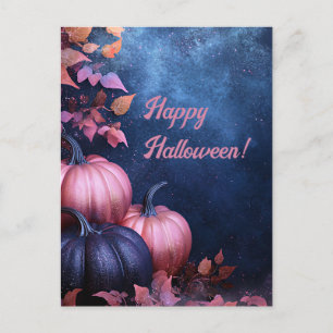 Carte de voeux parties scintillant Citrouilles Hal
