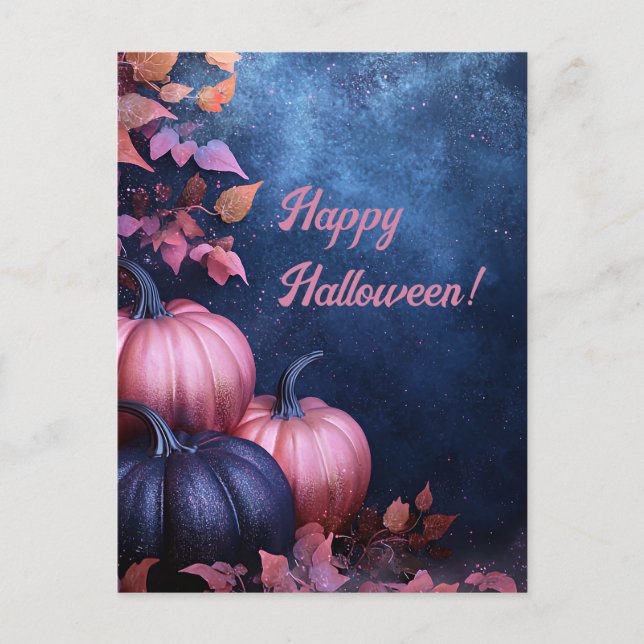 Carte de voeux parties scintillant Citrouilles Hal (Devant)