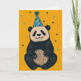 Carte de voeux Party Panda - Amusement et design f