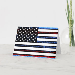 Carte de voeux Patriotic American Flag Black
