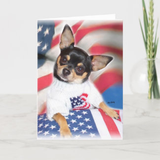 Carte de voeux Patriotic Chihuahua