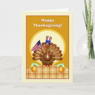 Carte de voeux Patriotique Thanksgiving Turkey