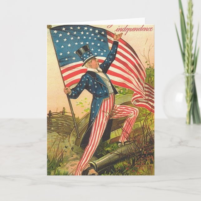 Carte de voeux patriotique vintage (Devant)