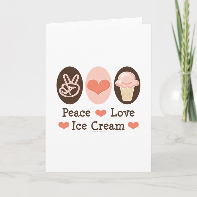 Carte de voeux Peace Love Ice Cream (Devant)