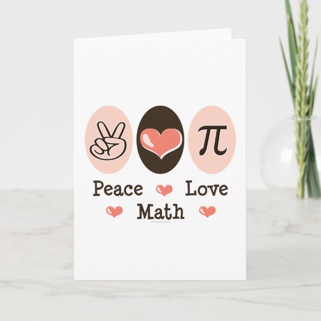 Carte de voeux Peace Love Math (Devant)