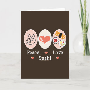Carte de voeux Peace Love Sushi