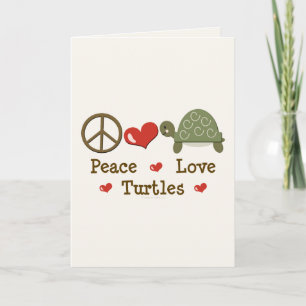 Carte de voeux Peace Love Turtles