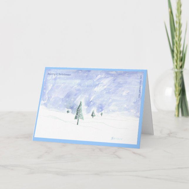 Carte de voeux peinte à la main de Noël 01 (Devant)