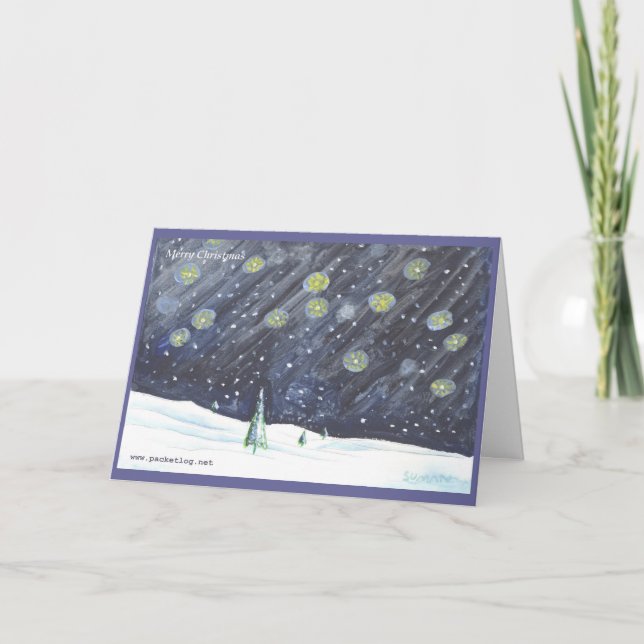 Carte de voeux peinte à la main de Noël 03 (Devant)