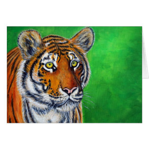 Carte de vœux peinture de tigre