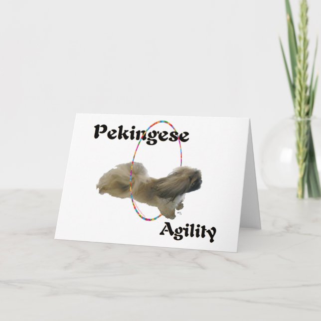 Carte de voeux Pekingese Agility (Devant)