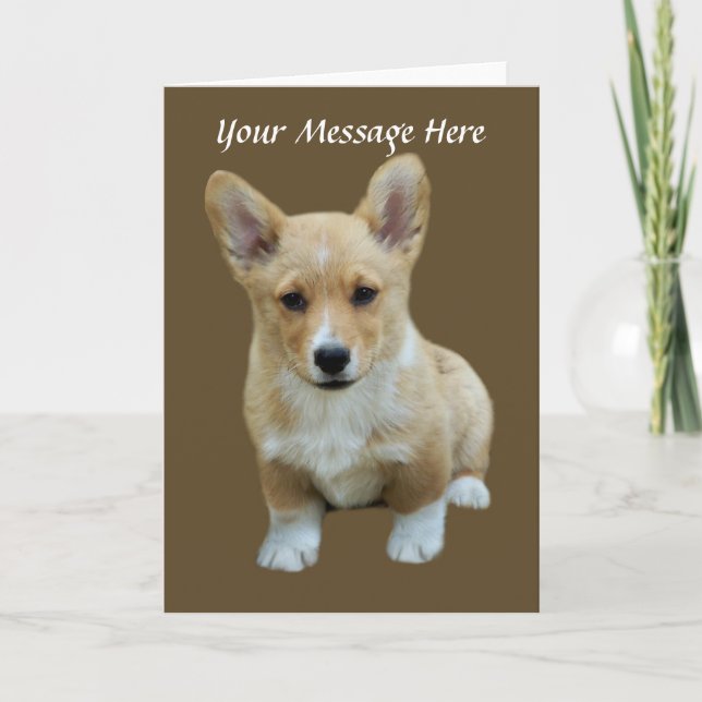 Carte de voeux Pembroke Welsh Corgi mignonne (Devant)
