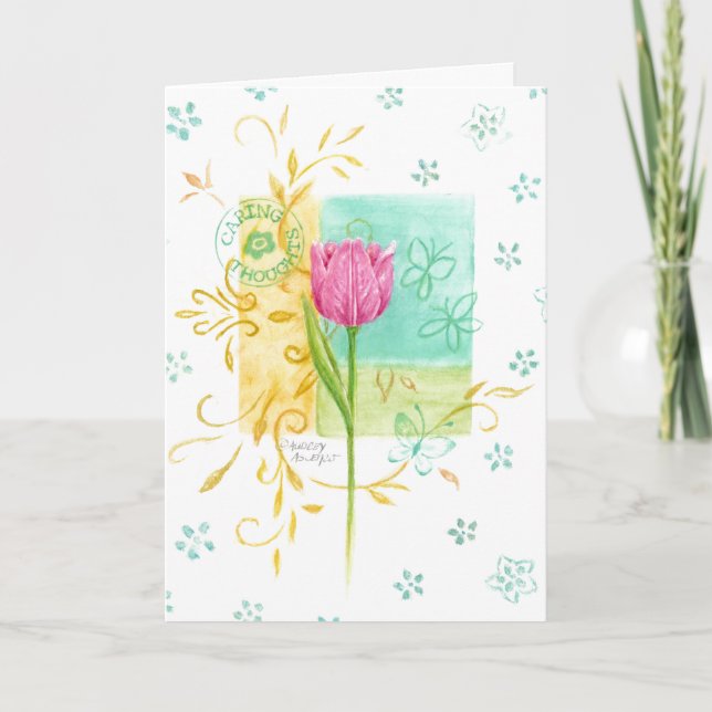 Carte de voeux Pensées de soins d'anniversaire Pin (Devant)