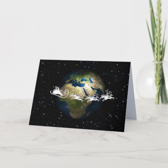 carte de vœux père noël autour du monde (Devant)