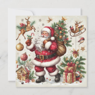 Carte de voeux père Noël Joyeux Noël
