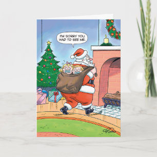 Carte de voeux père Noël Kidnap Humour