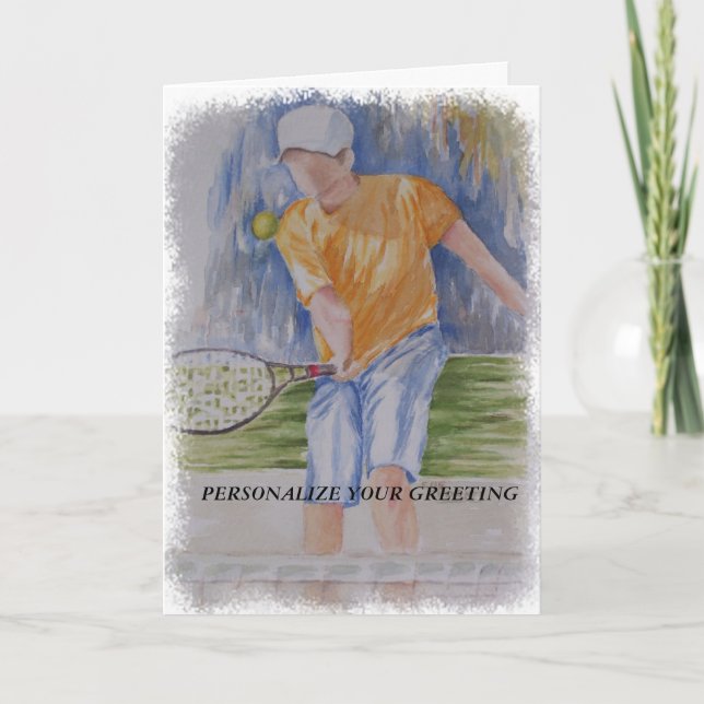 CARTE DE VOEUX PERSONNALISABLE DE TENNIS (Devant)