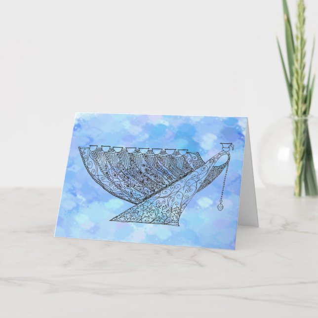 Carte de voeux personnalisable Ornate Chanukah Men (Devant)