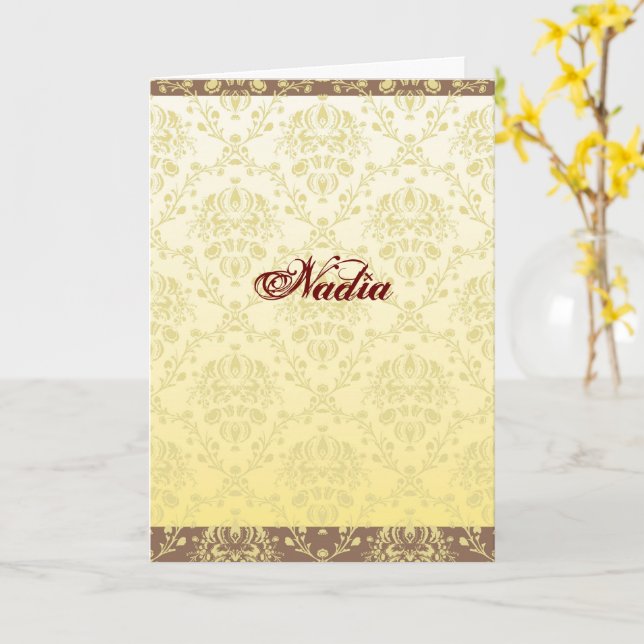 Carte de voeux personnalisée (Fleur jaune)
