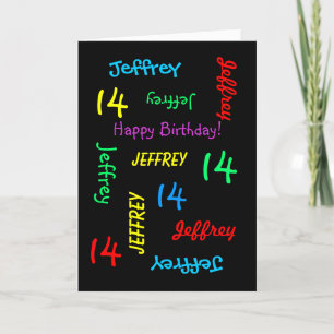Carte de voeux personnalisée, 14e anniversaire