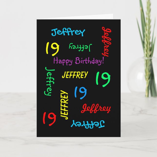 Carte de voeux personnalisée, 19e anniversaire Noi (Devant)