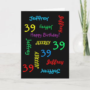 Carte de voeux personnalisée 39e anniversaire, noi