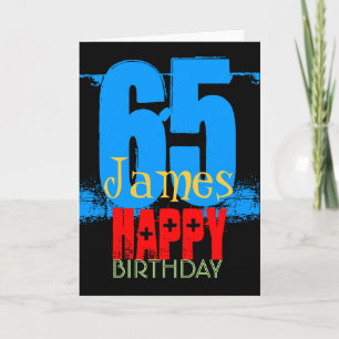 Carte de voeux personnalisée 65e anniversaire