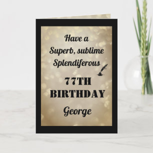 Carte de voeux personnalisée 77e anniversaire plié