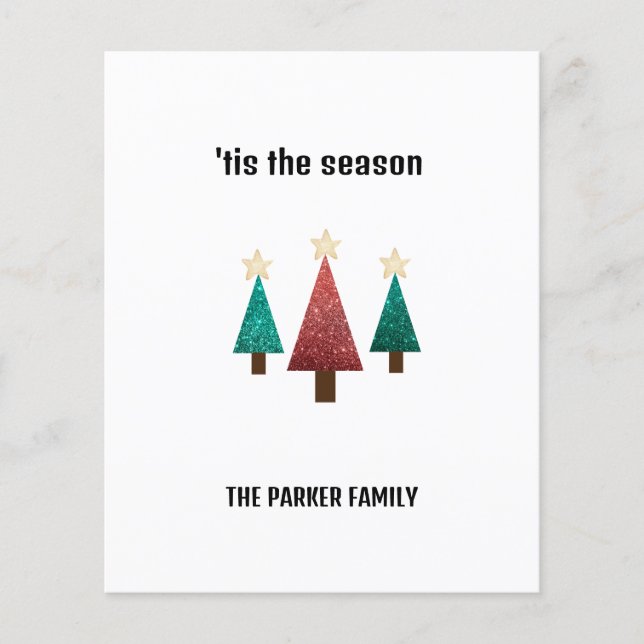 Carte de voeux personnalisée Arbres de Noël (Devant)