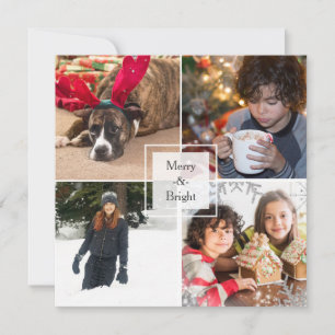 Carte de vœux personnalisée avec 4 photos pour les