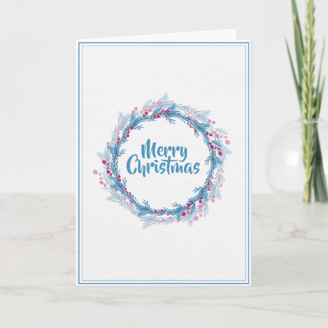 Carte de vœux personnalisée avec motif floral simp (Devant)