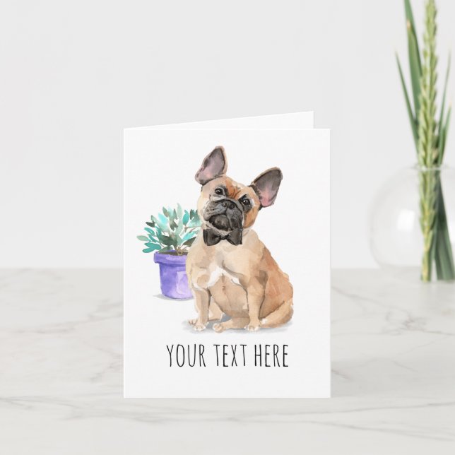 Carte de vœux personnalisée avec texte Bouledogue  (Devant)