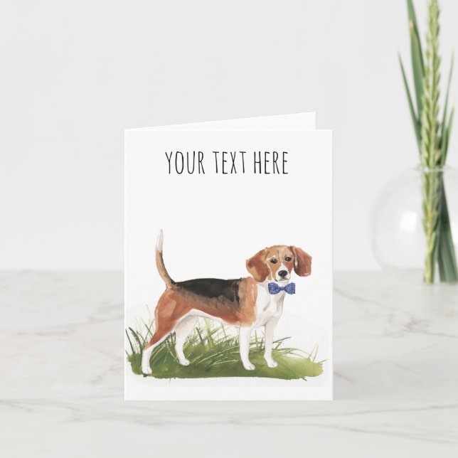 Carte de vœux personnalisée avec texte pour Beagle (Devant)