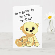 Carte de voeux personnalisée Big Brother Teddy Bea