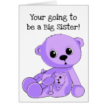 Carte de voeux personnalisée Big Soeur Teddy Bear