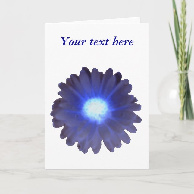 Carte de voeux personnalisée Blue Glow Marigold (Devant)