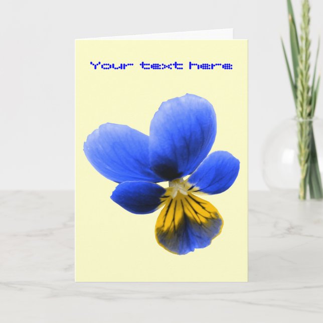 Carte de voeux personnalisée Blue Pansy (Devant)