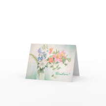 Carte de voeux personnalisée Bouquet de fleurs