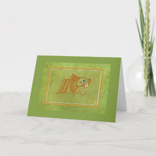 Carte de voeux personnalisée Celtic Green Blank