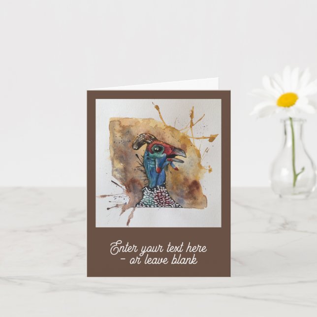 Carte de voeux personnalisée Gawping Guineafowl (Petite plante)