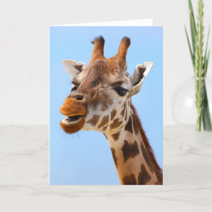 Carte de voeux personnalisée Giraffe Portrait
