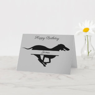 Carte de voeux personnalisée Greyhound dog Birthda