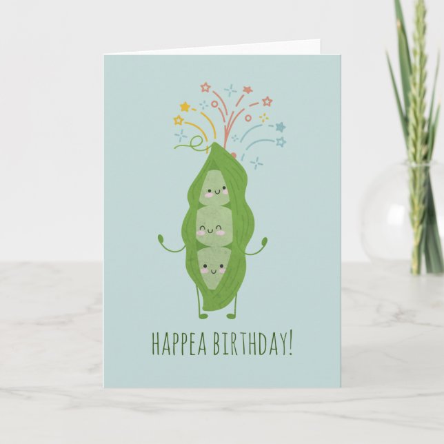 Carte de vœux personnalisée Happy Pea Pod  (Devant)