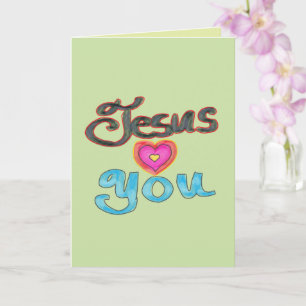 Carte de vœux personnalisée 'Jésus vous aime'