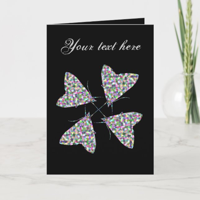 Carte de voeux personnalisée Moth Art multicolore (Devant)
