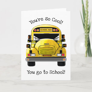 Carte de voeux personnalisée par autobus scolaire