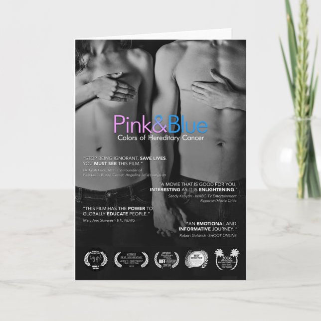 Carte de voeux personnalisée Pink & Blue Holiday (Devant)