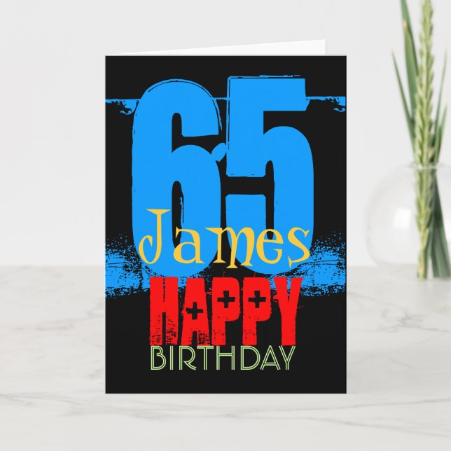 Carte de voeux personnalisée pour 65e anniversaire (Devant)